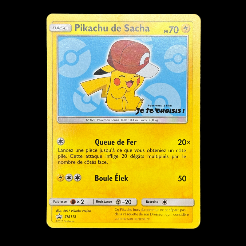 Pikachu de Sacha SM113 - Promo Soleil & Lune - NM