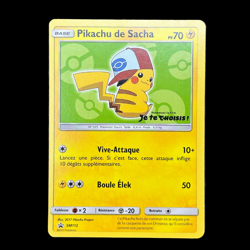 Pikachu de Sacha SM112 - Promo Soleil & Lune - NM