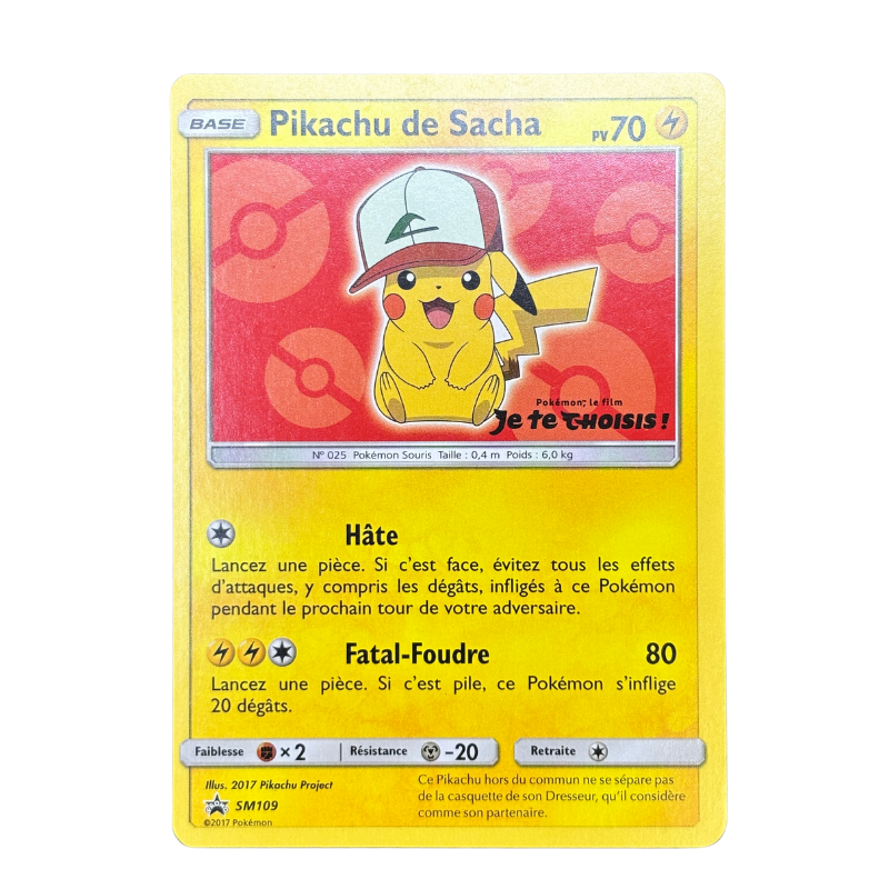 Pikachu de Sacha SM109 - Promo Soleil & Lune - NM
