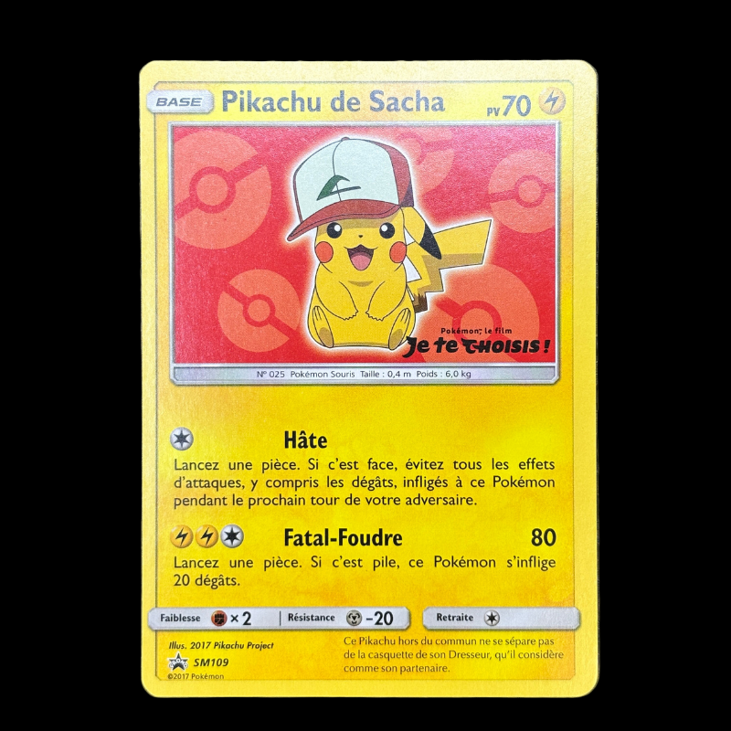 Pikachu de Sacha SM109 - Promo Soleil & Lune - NM