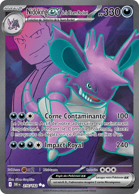 Nidoking ex de la Team Rocket 216/182 - Rivalités Destinées