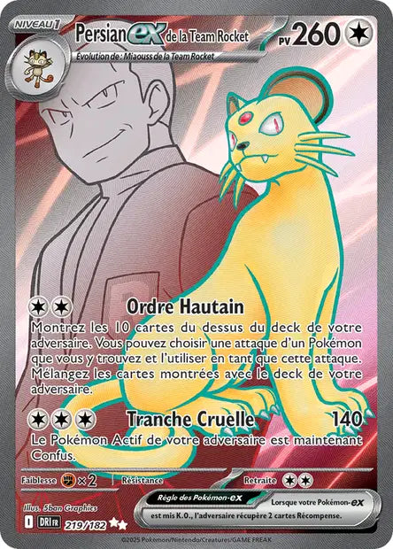 Persian ex de la Team Rocket 219/182 - Rivalités Destinées