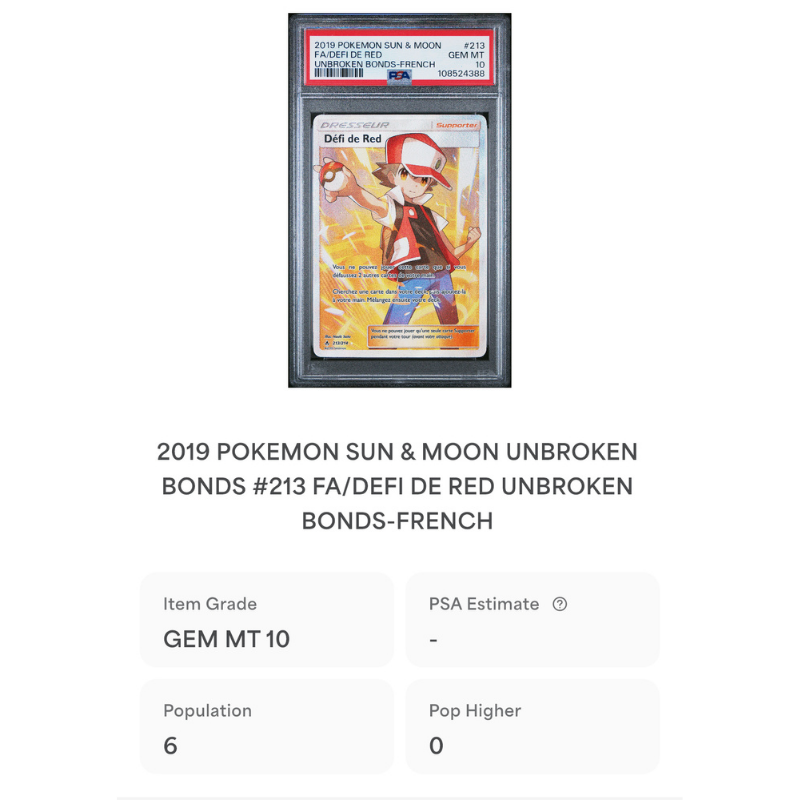 Défi de Red 213/214 - PSA 10