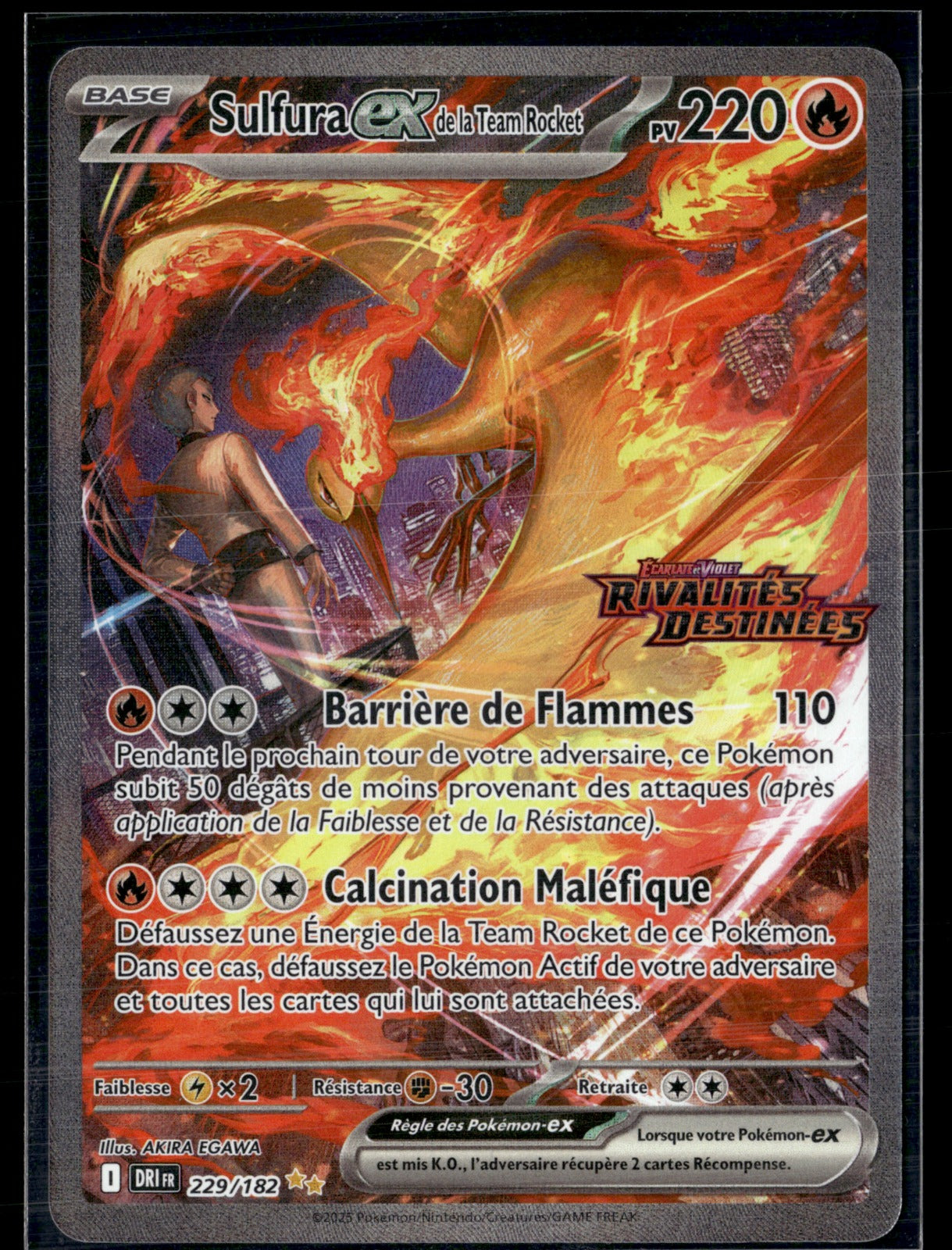Sulfura EX de la Team Rocket 229/182 - Stamp Rivalités destinées