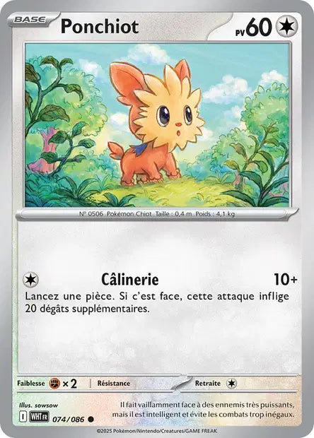 Ponchiot 074/086 Pokeball - Flamme blanche