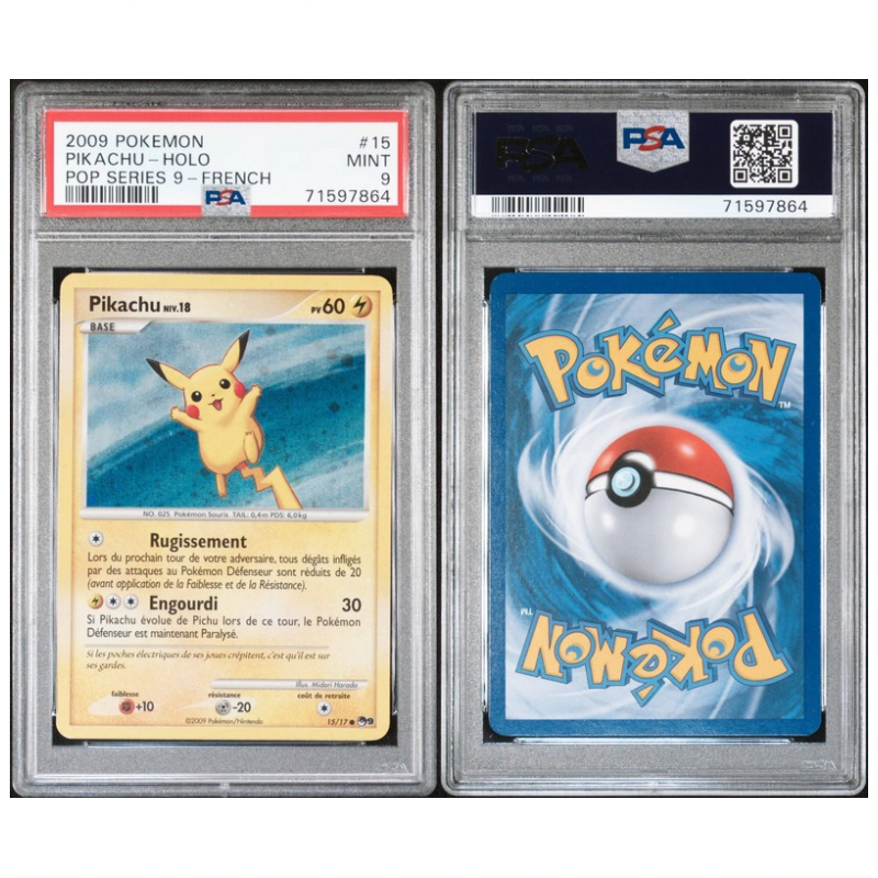 Pikachu 15/17 - Pop9 - PSA 9