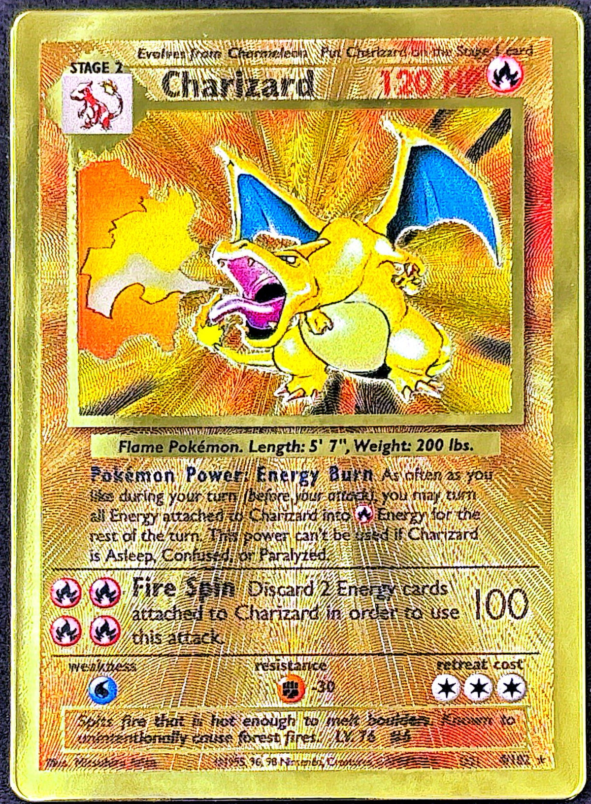 Charizard 4/102 Gold metal