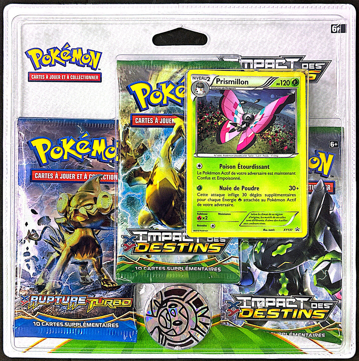 TriPack Pokémon XY Impact des Destins - Prismillon | 3 Boosters + Carte Promo XY137 | Français | Neuf Scellé