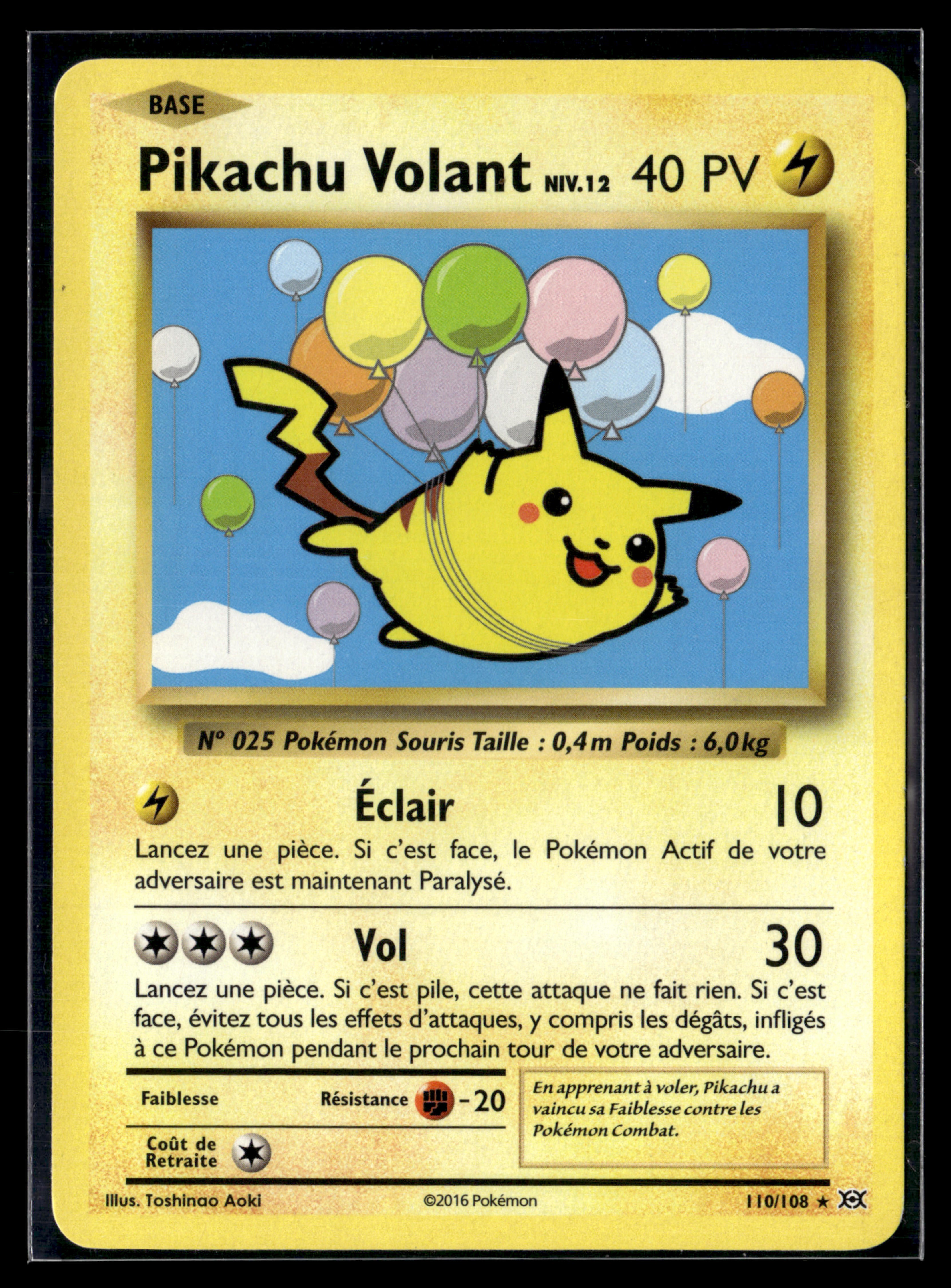 Pikachu volant 110/108 Evolution | EXC+
