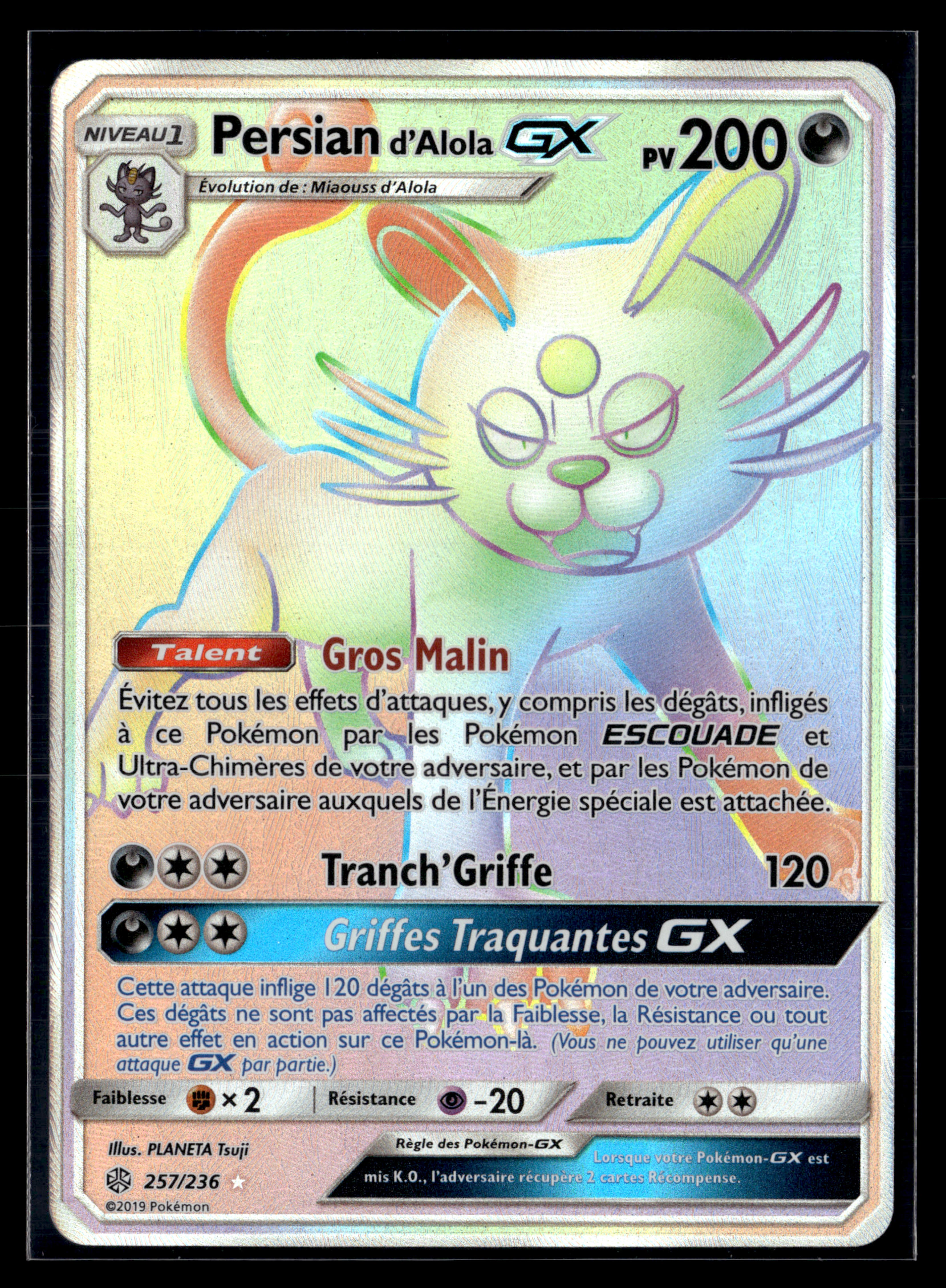 Persian d’Alola GX 257/236 Eclipse cosmique – MINT