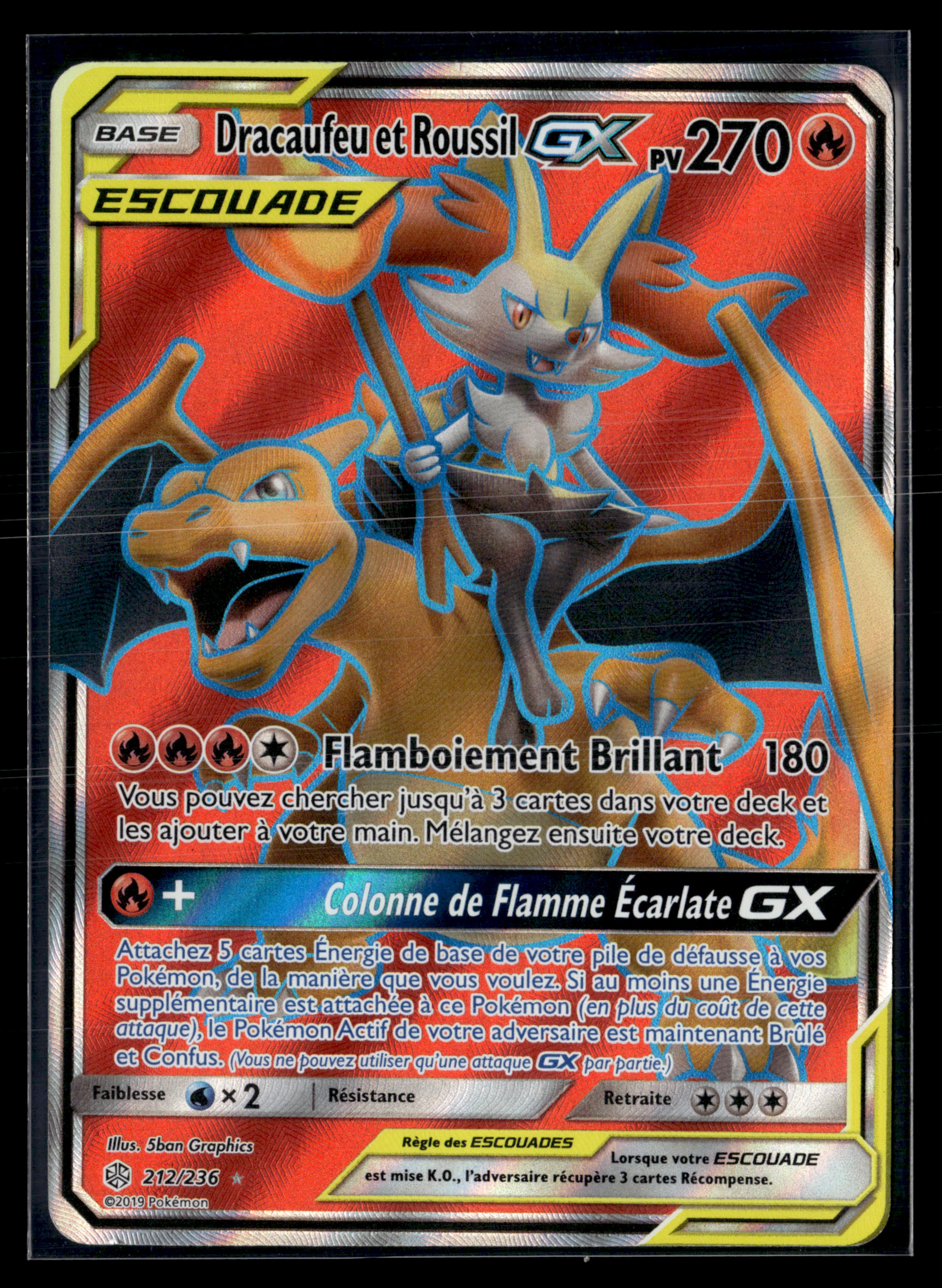 Dracaufeu et Roussil GX 212/236 - éclispe cosmique - NM