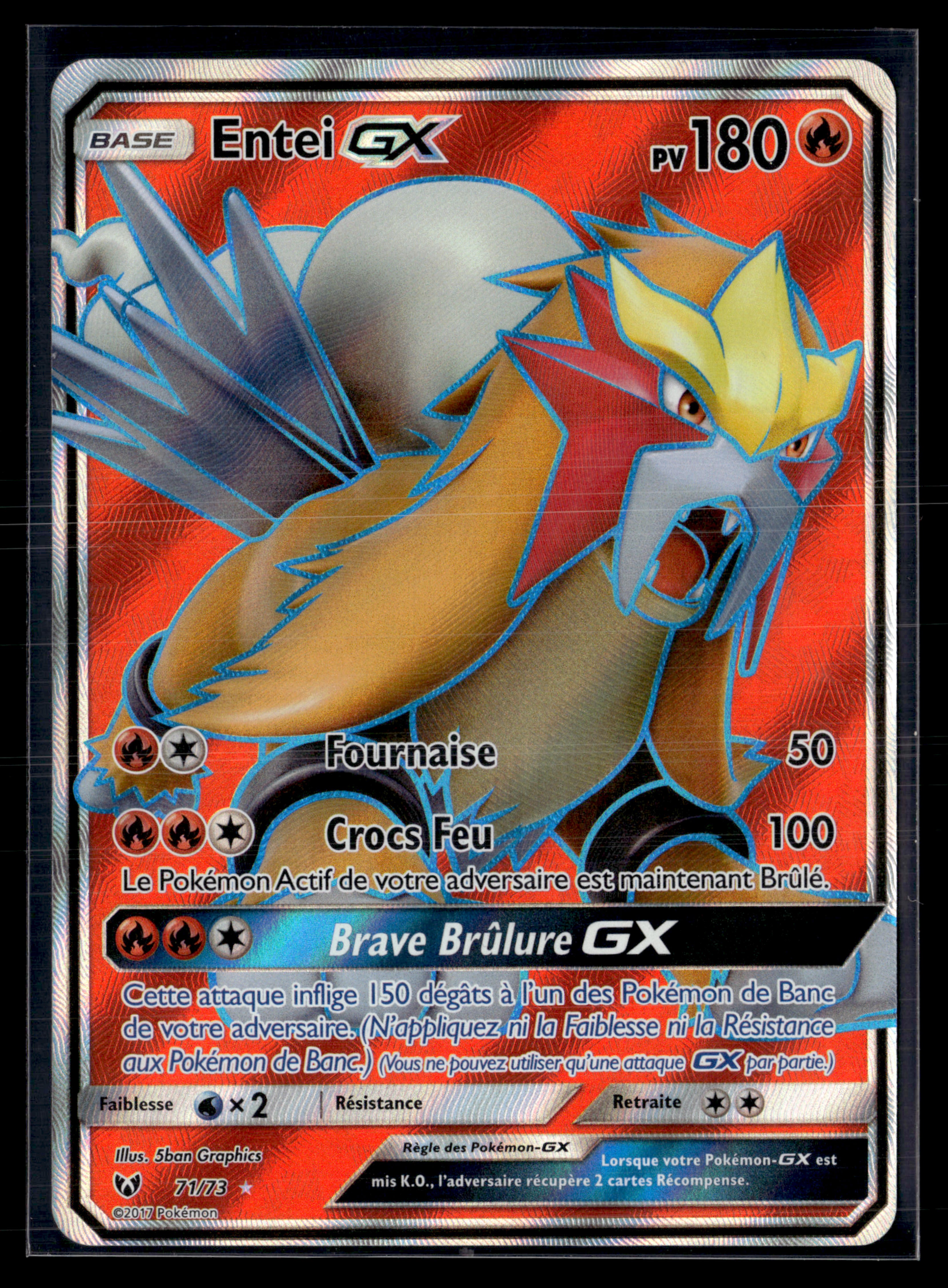 Entei GX 71/73 - Légendes Brillantes - MINT