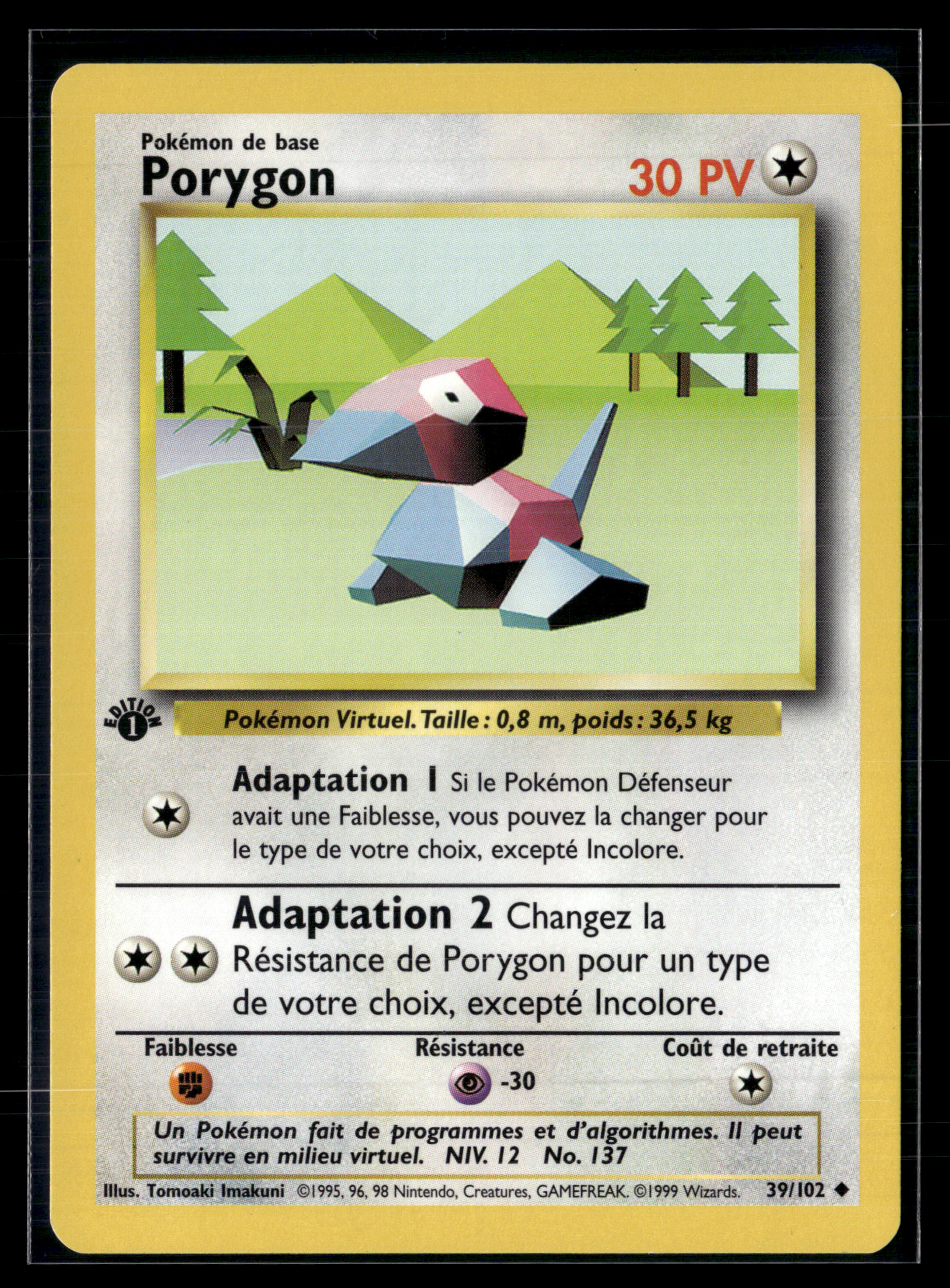 Porygon 39/102 Set de base ED1 – NM
