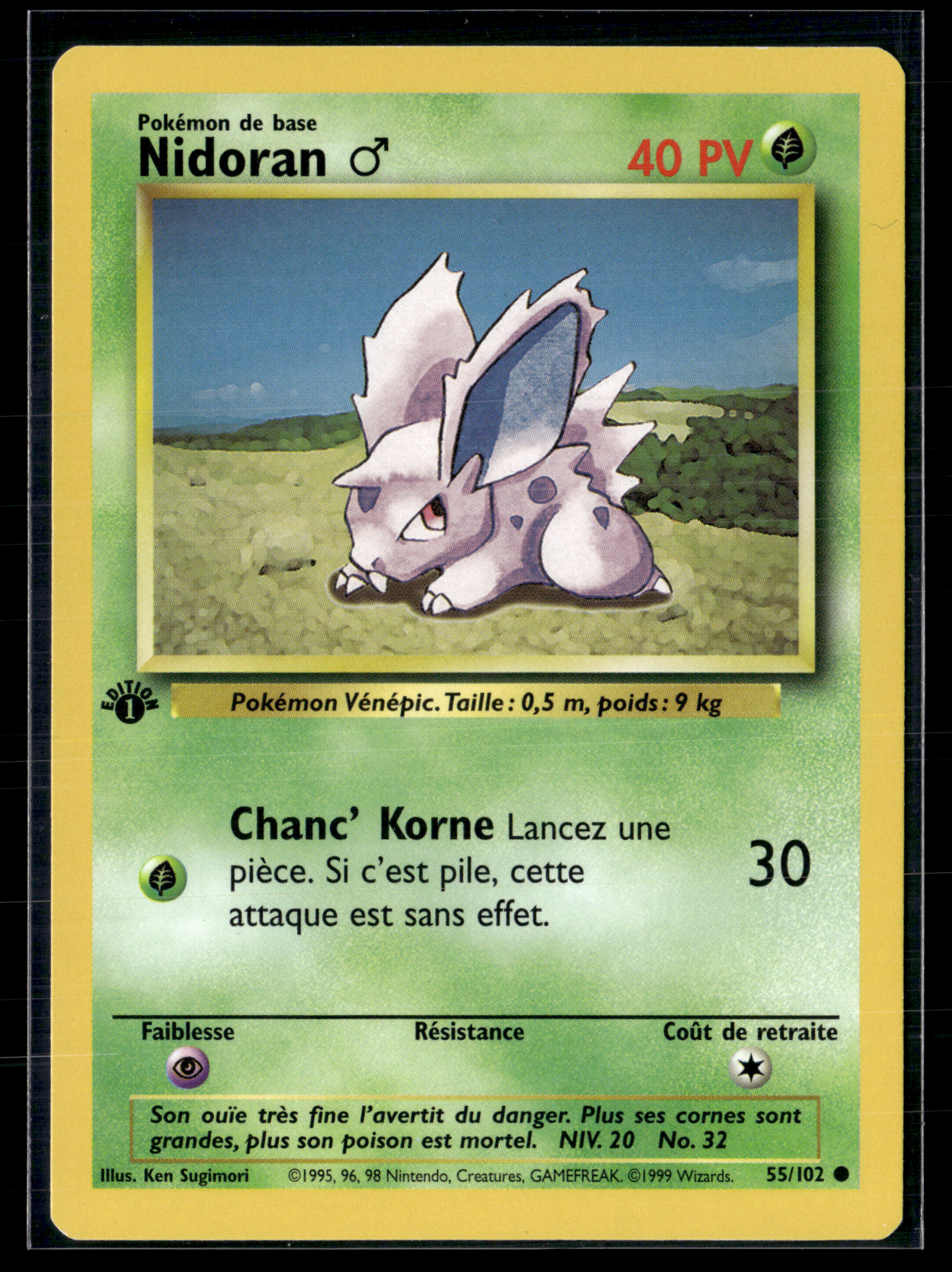 Nidoran ♂ 55/102 Set de base ED1 – NM