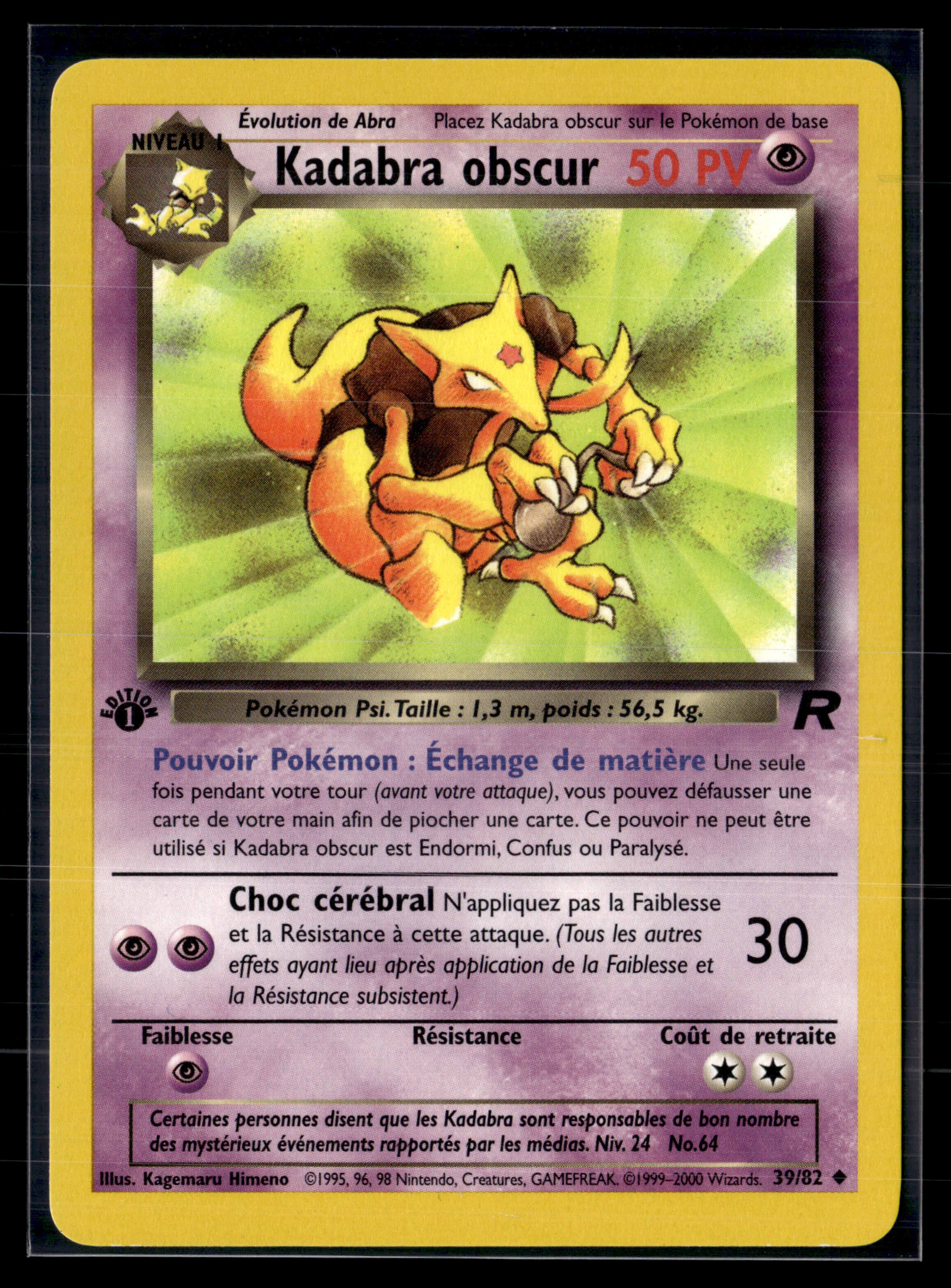 Kadabra obscur 39/82 Team Rocket ED1 – NM