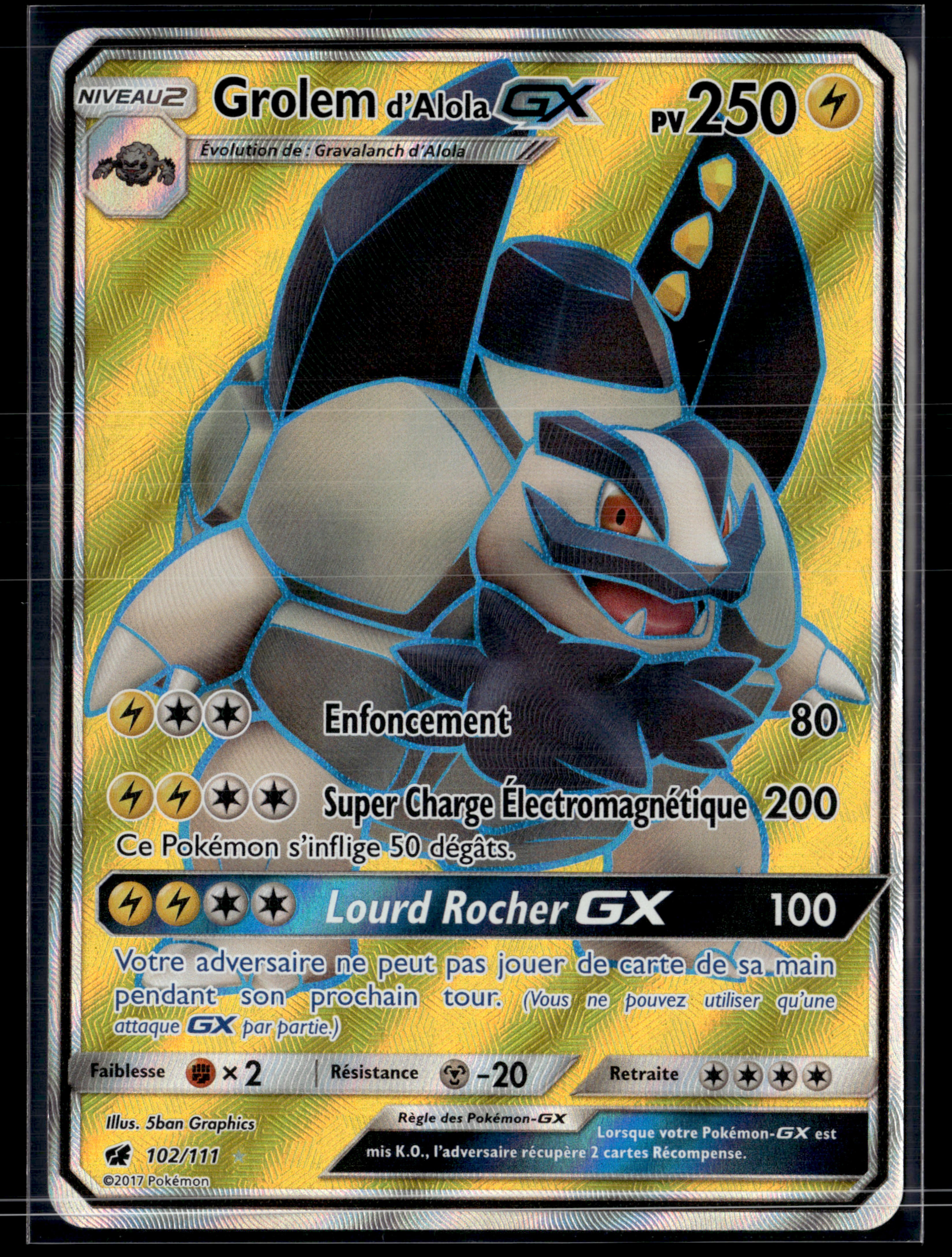 Grolem d’Alola GX 102/111 Invasion carmin MINT