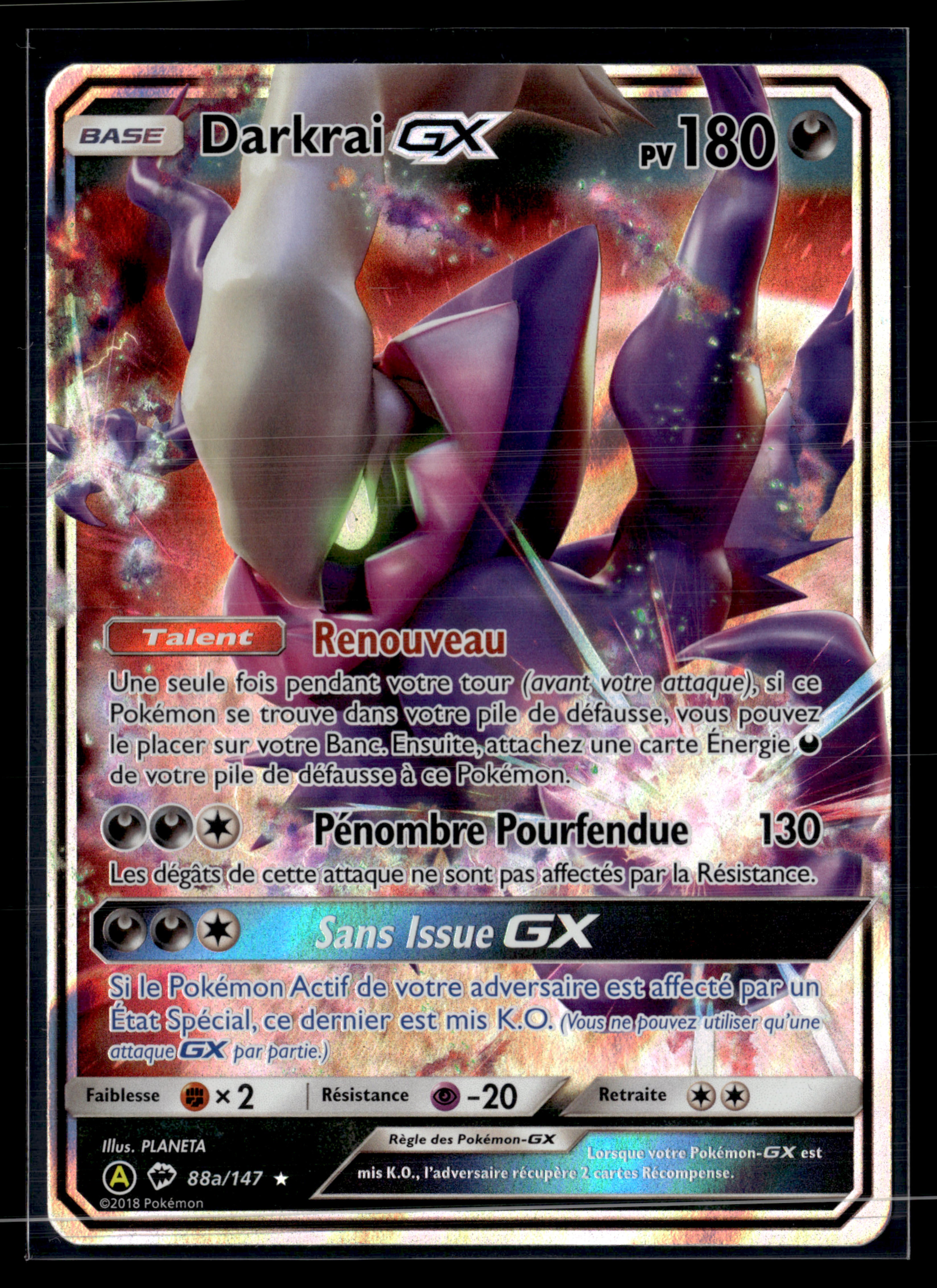 Darkrai GX 88a/147 Ombres Ardentes | NM