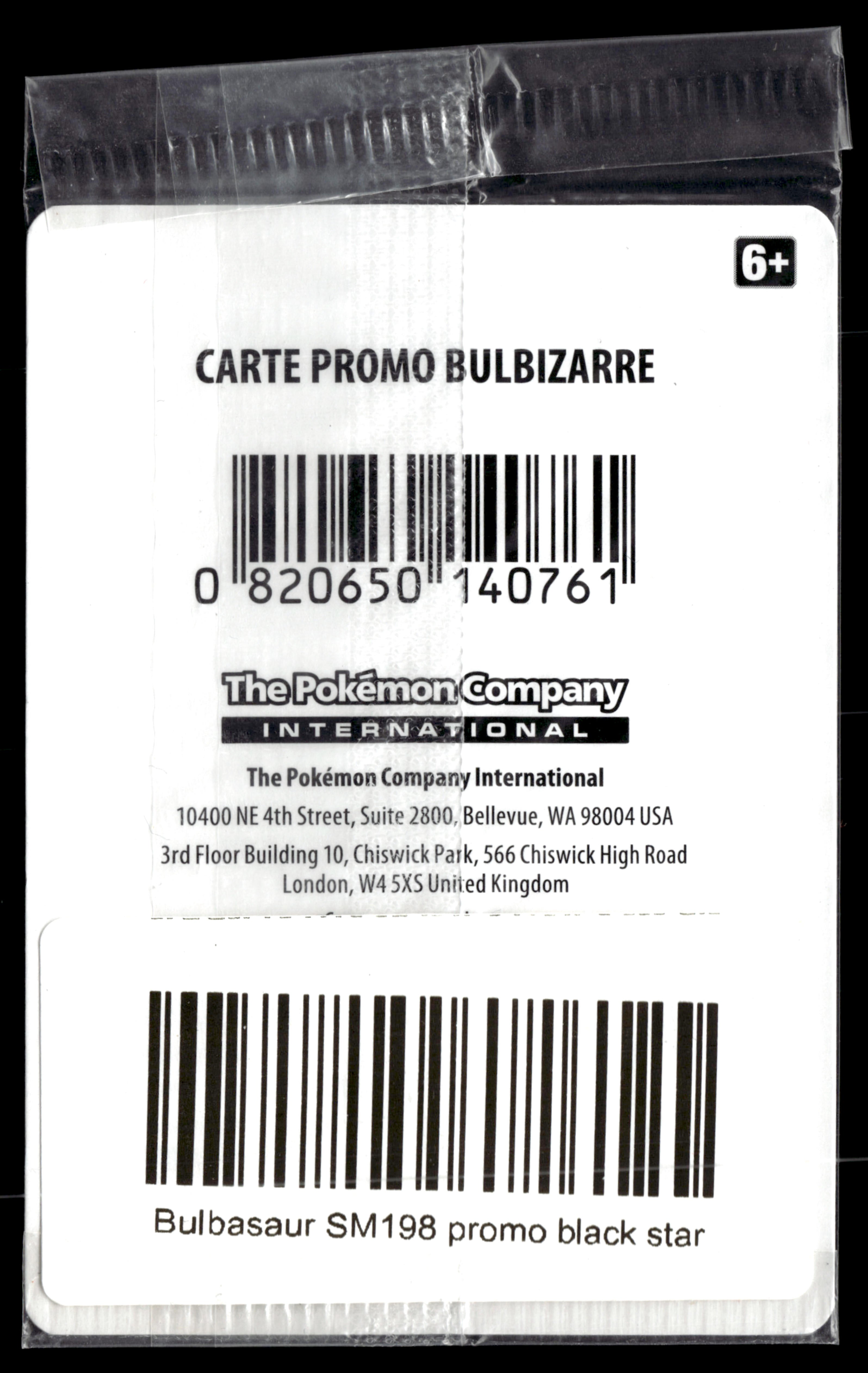 Bulbasaur SM198 promo black star