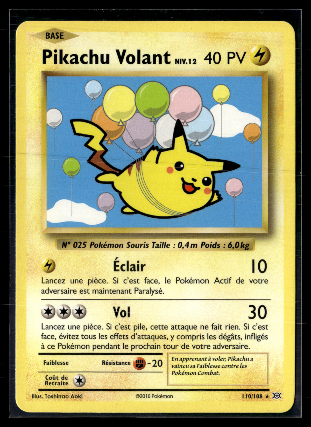 Pikachu Volant 110/108 Evolutions | NM