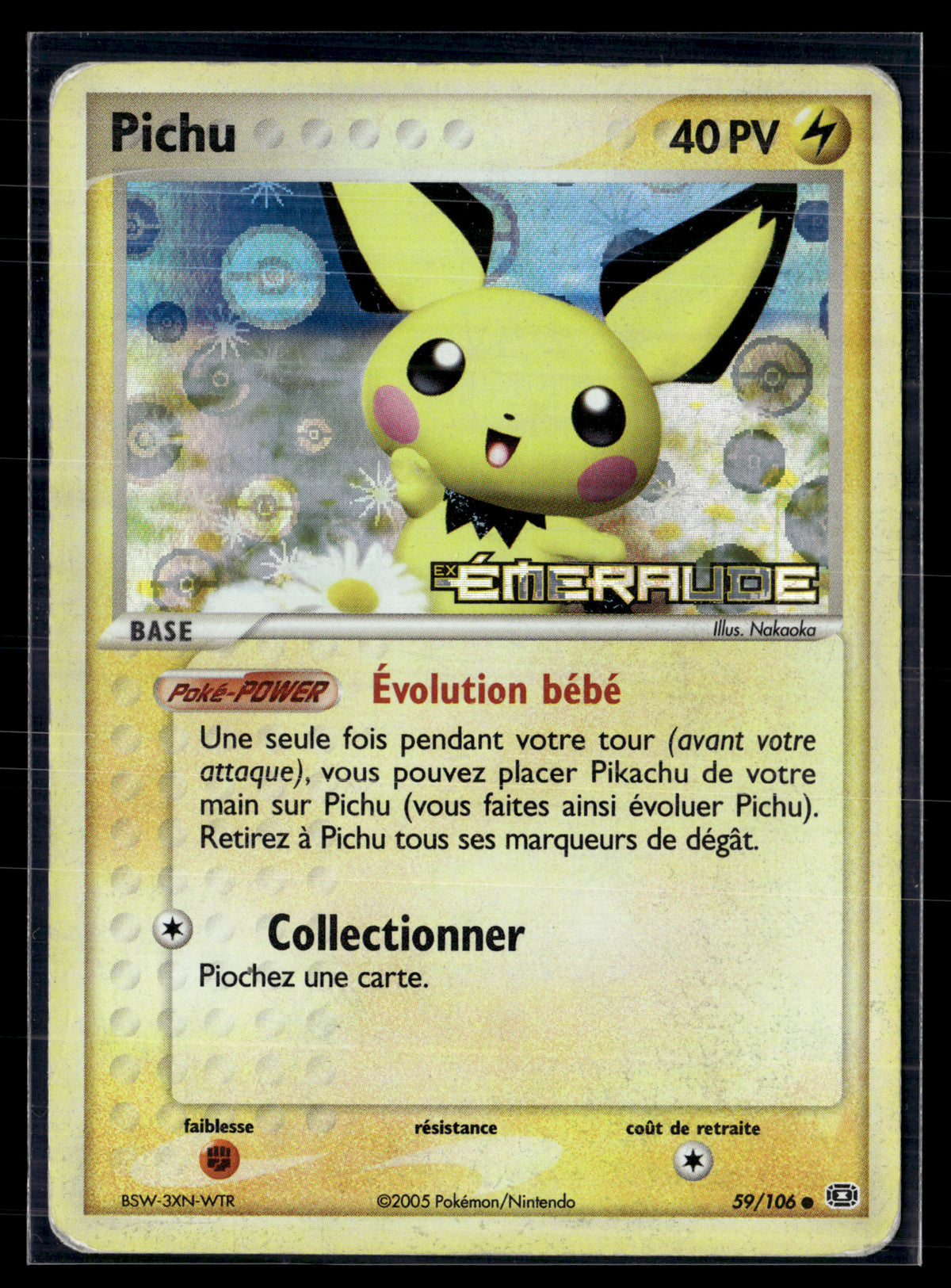 Pichu 59/106 reverse - Emeraude - TBE+
