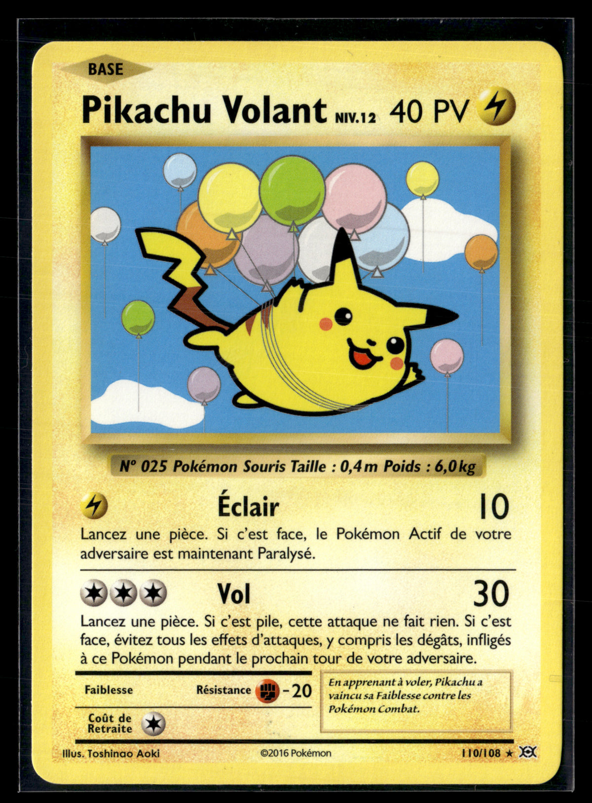 Pikachu Volant 110/108 Evolutions | NM