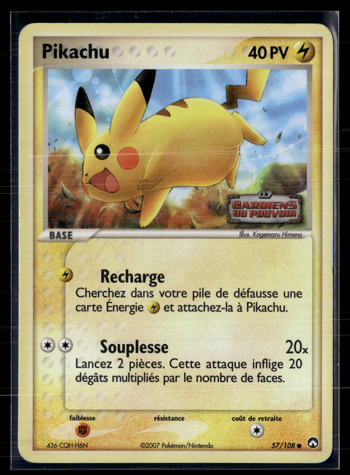 Pikachu 57/108 - Gardiens du Pouvoir - TBE+