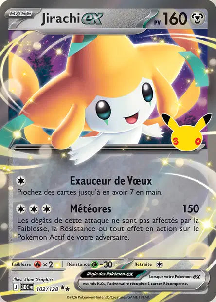 Jirachi ex 102/128 30ème anniversaire
