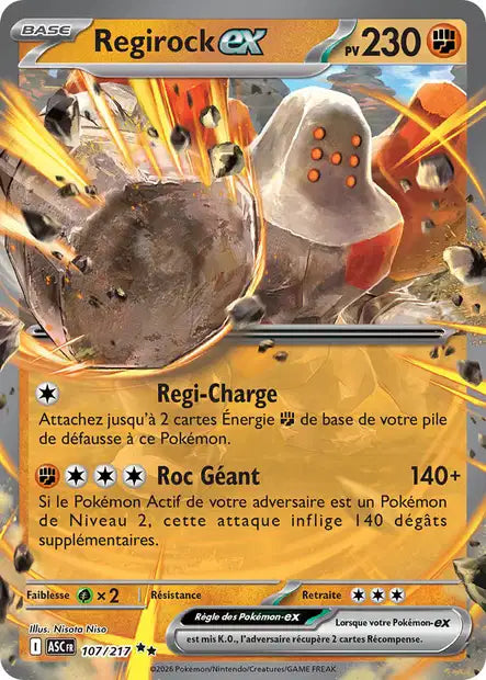Regirock ex 107/217 Héros Transcendants