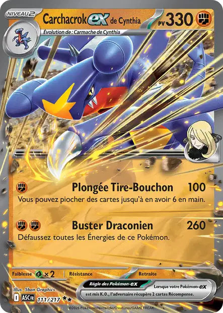 Carchacrok ex de Cynthia 111/217 Héros Transcendants
