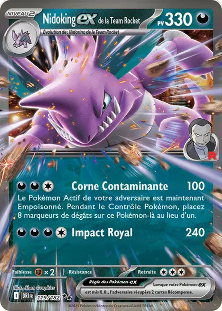 Nidoking ex de la Team Rocket 119/182 - Rivalités Destinées