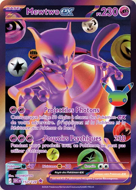 Mewtwo ex 157/128 30ème anniversaire