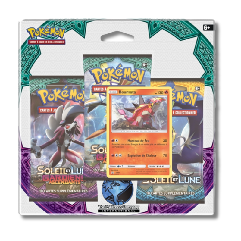 Tripack 3 Boosters Soleil & Lune Illustration Boumata – Gardiens Ascendants & Soleil et Lune