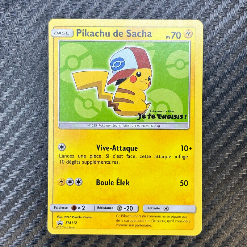 Pikachu de Sacha SM112 - Promo Soleil & Lune - NM