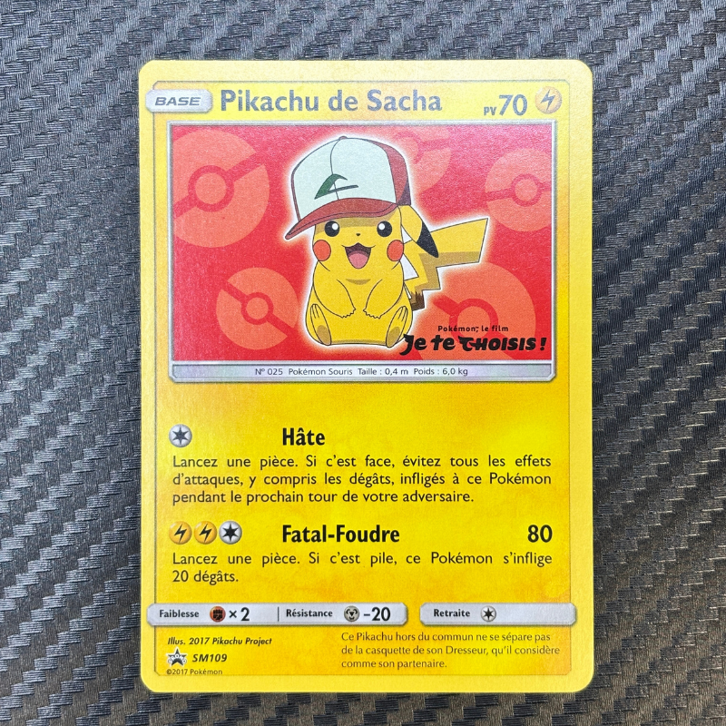 Pikachu de Sacha SM109 - Promo Soleil & Lune - NM