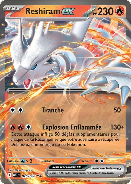 Reshiram EX 020/086 - Flamme blanche