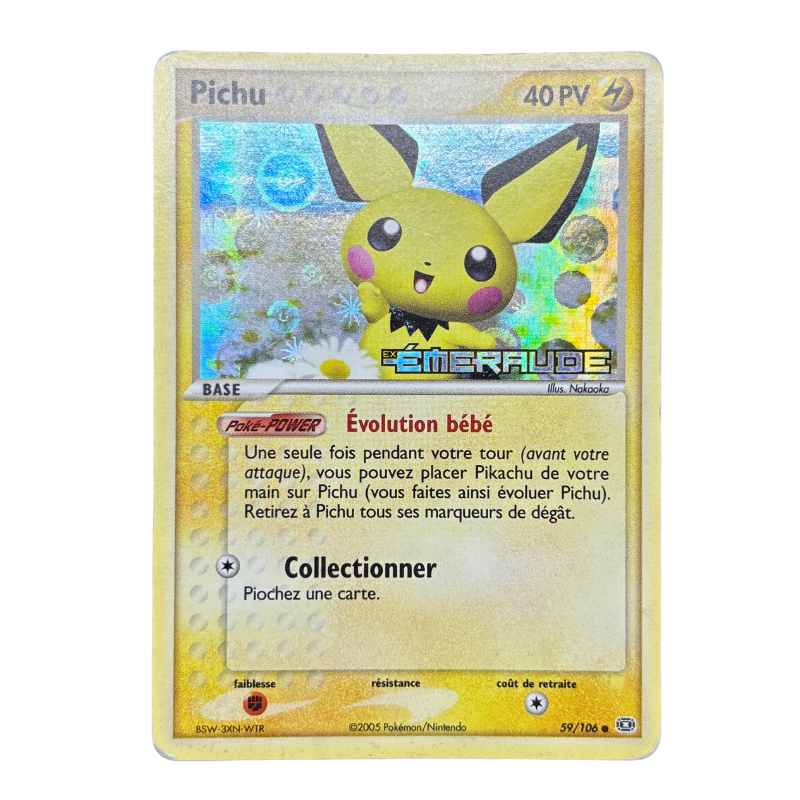 Pichu 59/106 reverse  - Emeraude  - TBE+