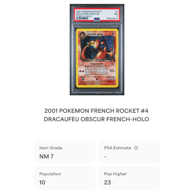 Dracaufeu Obscur 4/82 - PSA 7