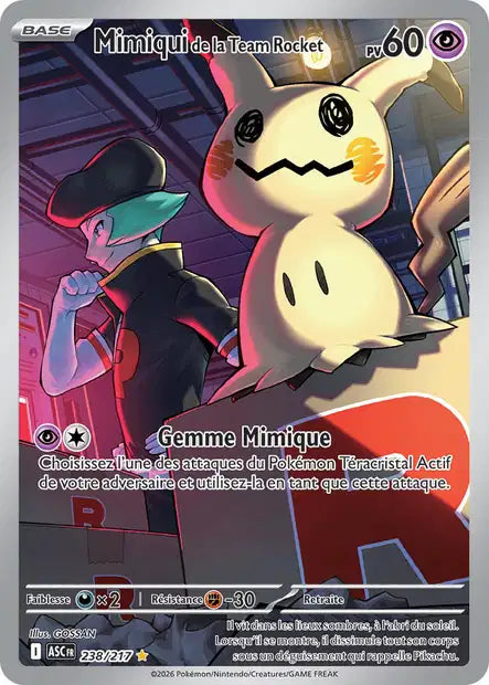 Mimiqui de la Team Rocket 238/217 Héros Transcendants