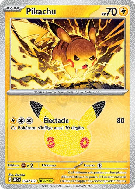 Pikachu 024/128 30ème anniversaire