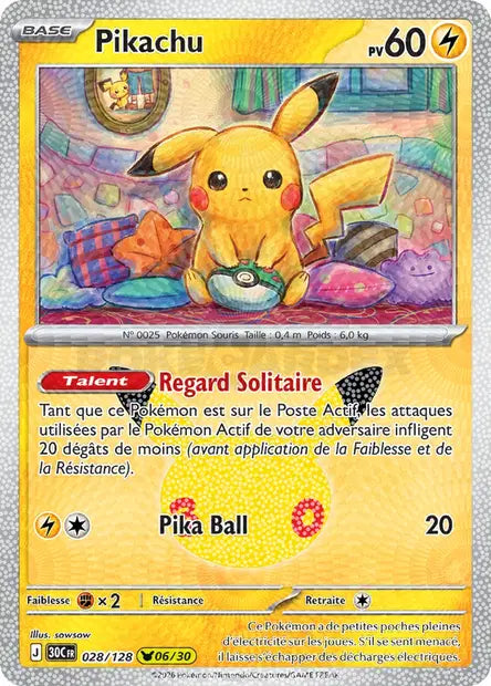 Pikachu 028/128 30ème anniversaire