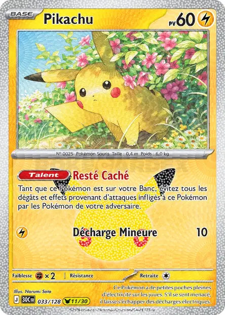 Pikachu 033/128 30ème anniversaire
