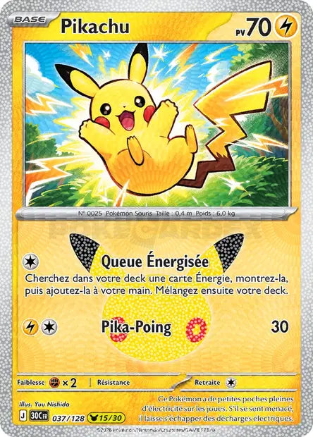 Pikachu 037/128 30ème anniversaire