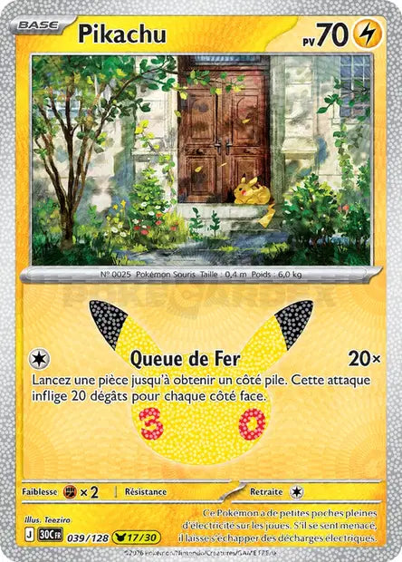 Pikachu 039/128 30ème anniversaire