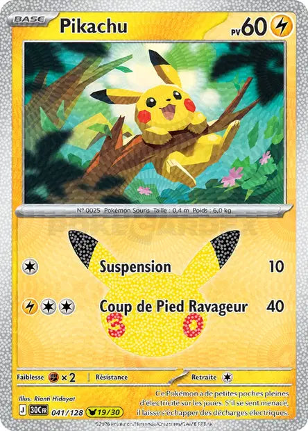Pikachu 041/128 30ème anniversaire