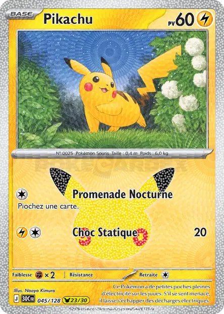 Pikachu 045/128 30ème anniversaire