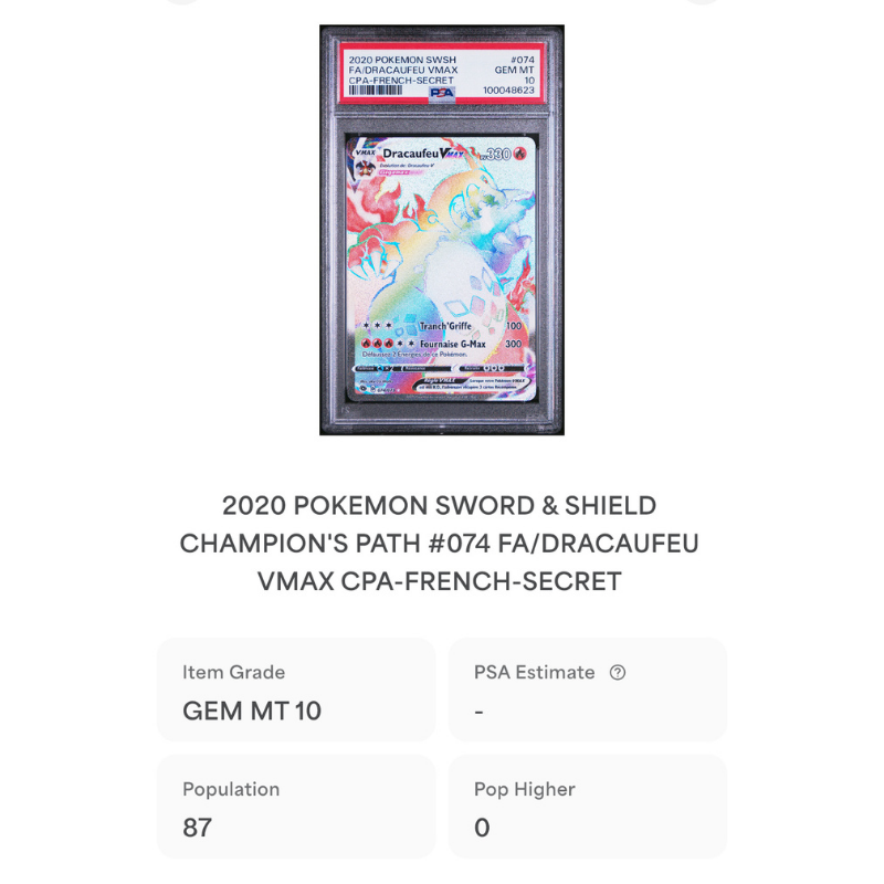 Dracaufeu Vmax 074/073 - PSA 10