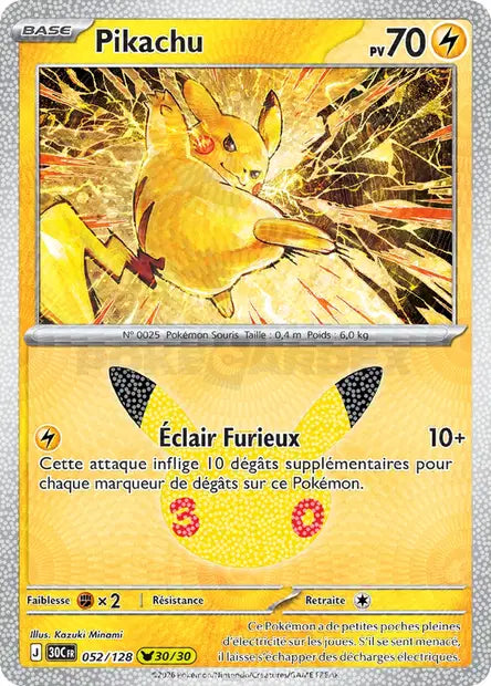 Pikachu 052/128 30ème anniversaire
