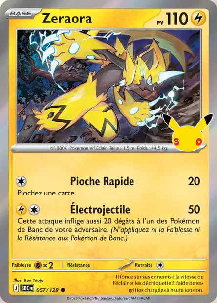 Zeraora 057/128 30ème anniversaire