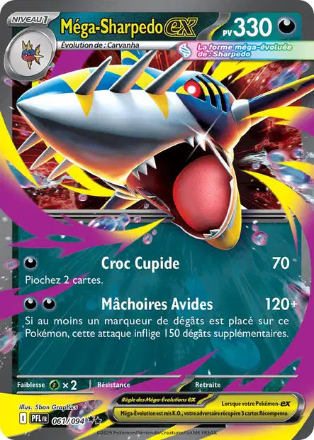 Méga-Sharpedo ex 061/094 - Flammes Fantasmagoriques