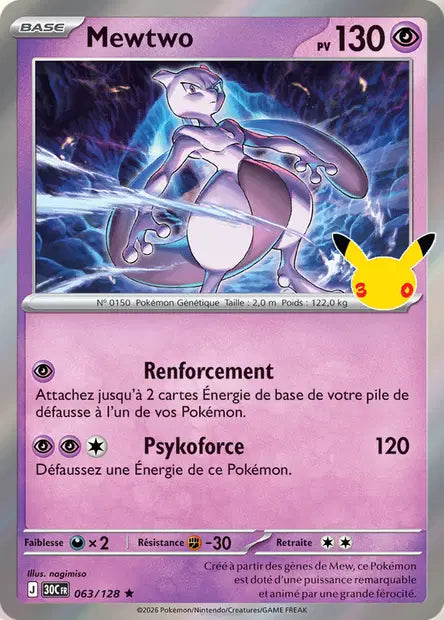 Mewtwo 063/128 30ème anniversaire